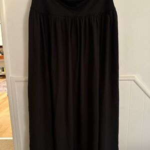 HALARA Black Maxi Skirt with Slit 2X